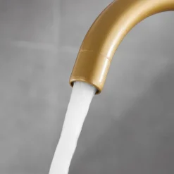 Floor Mount Standing Bathtub Faucet, 360° Swivel Freestanding Tub Filler Mixer Tap Brass Spout High Flow Shower Faucets