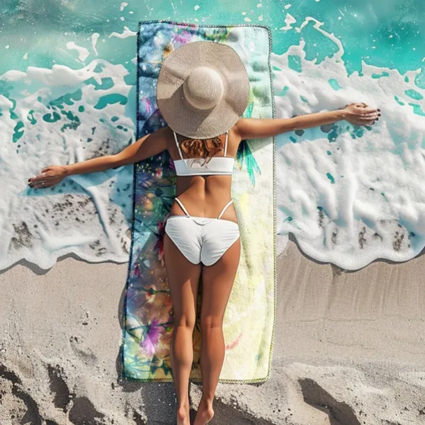 Floral Beach Towel,Beach Towels for Travel, Quick Dry Towel for Swimmers Sand Proof Beach Towels for Women Men Girls Kids, Cool Pool Towels Beach Accessories Absorbent Towel