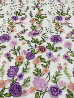 Floral Lace A-Line Embroidered Dress Beach Wedding Formal Mother of the Bride Elegant Vintage V Neck Ankle Length Tulle Short Sleeve with Appliques Flower