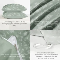 Floral Pattern Duvet Cover Full Size Bedding Set Bed Sets Quilt Cover Soft Lightweight Comforter Cover with 2 Pillowcases for Summer Spring