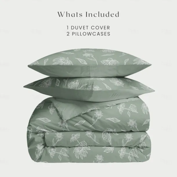 Floral Pattern Duvet Cover Full Size Bedding Set Bed Sets Quilt Cover Soft Lightweight Comforter Cover with 2 Pillowcases for Summer Spring