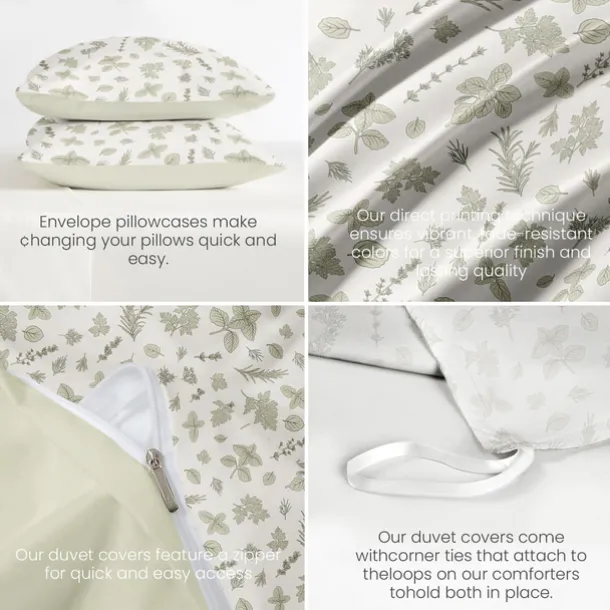 Floral Pattern Duvet Cover Full Size Bedding Set Bed Sets Quilt Cover Soft Lightweight Comforter Cover with 2 Pillowcases for Summer Spring