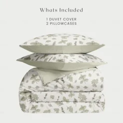 Floral Pattern Duvet Cover Full Size Bedding Set Bed Sets Quilt Cover Soft Lightweight Comforter Cover with 2 Pillowcases for Summer Spring