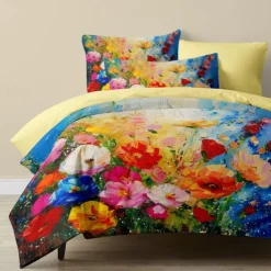 Floral Pattern Duvet Cover Set Set Soft 3-Piece Luxury Cotton Bedding Set Home Decor Gift King Queen Duvet Cover