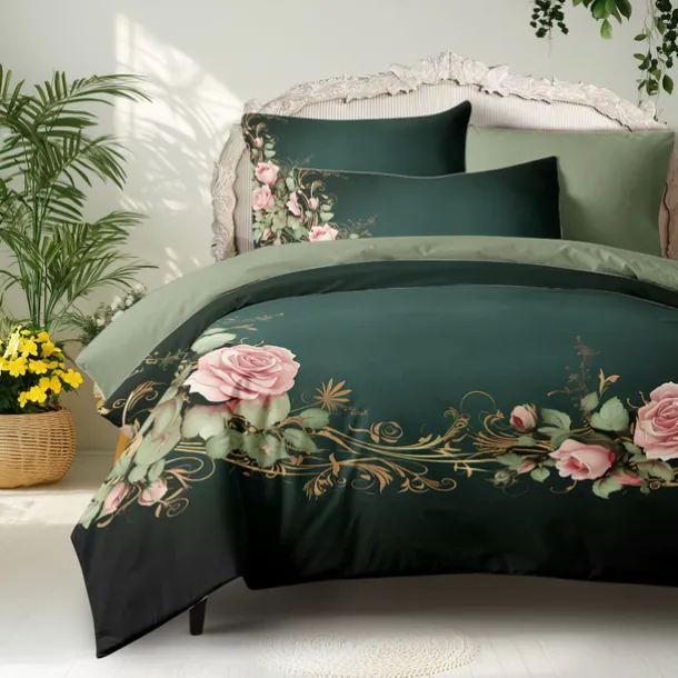 Floral Pattern Duvet Cover Set King Queen Size Comforter Set,Printed Comforter Cover Cotton Bedding Sets With Envelope Pillowcase, Room Decor