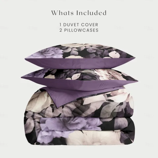 Floral Pattern Duvet Cover Set King Queen Size Comforter Set,Printed Comforter Cover Cotton Bedding Sets With Envelope Pillowcase, Room Decor