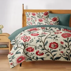 Floral Pattern Duvet Cover Set King Queen Size Comforter Set,Printed Comforter Cover Cotton Bedding Sets With Envelope Pillowcase, Room Decor