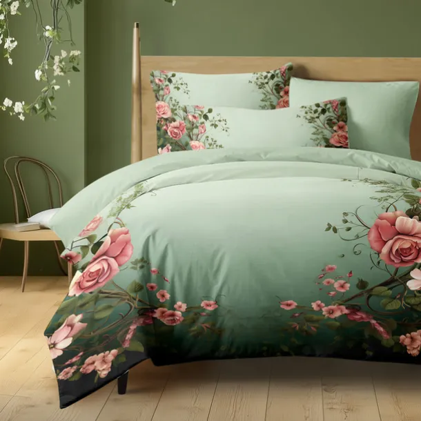 Floral Pattern Duvet Cover Set King Queen Size Comforter Set,Printed Comforter Cover Cotton Bedding Sets With Envelope Pillowcase, Room Decor