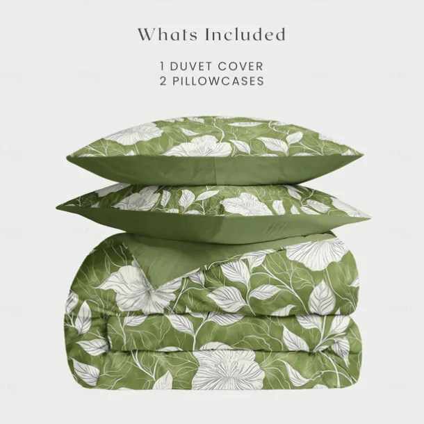 Floral Pattern Duvet Cover Set Comforter Set Soft 3-Piece Luxury Cotton Bedding Set Home Decor Gift King Queen Full Sizehree Piece Set