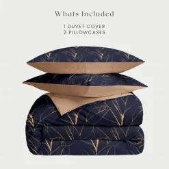 Floral Plant Duvet Cover Full Size Bedding Set Bed Sets Quilt Cover Soft Lightweight Comforter Cover with 2 Pillowcases for Summer Spring