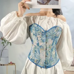 Floral Rococo Medieval Underbust Corset Bustier Bodyshaper Fancy Dress Women's Celtic Fantasy Halloween Carnival Masquerade Party / Evening Adults' Corset