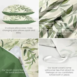 Floral Tropical Series Duvet Cover 3-Piece Set 100% Cotton or Polyester Perfect for Mother's Day Gift Super Soft Skin Friendly Long Lasting