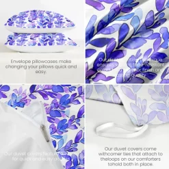 Floral Tropical Series Duvet Cover 3-Piece Set 100% Cotton or Polyester Perfect for Mother's Day Gift Super Soft Skin Friendly Long Lasting