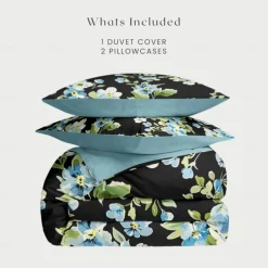 Floral Tropical Series Duvet Cover 3-Piece Set 100% Cotton or Polyester Super Soft Skin Friendly Long Lasting