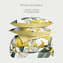 Floral Tropical Series Duvet Cover 3-Piece Set 100% Cotton or Polyester Super Soft Skin Friendly Long Lasting