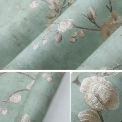 Floral Wallpaper Wall Covering Sticker Film Adhesive Required Flower Retro Idyllic Country Non Woven Home Décor 1000x53cm/393.7x20.87inch