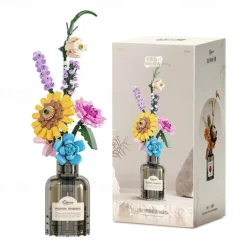 Flower Building Bouquet Set Flower Building Toys Building Blocks Flower Brick Toys Creative Project for Home Room Decor Christmas Birthday Gifts