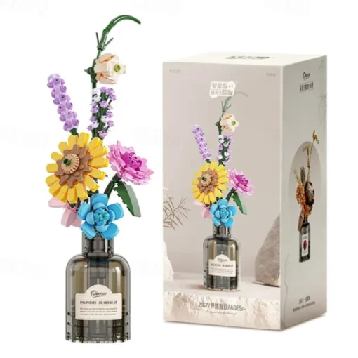 Flower Building Bouquet Set Flower Building Toys Building Blocks Flower Brick Toys Creative Project for Home Room Decor Christmas Birthday Gifts