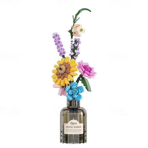 Flower Building Bouquet Set Flower Building Toys Building Blocks Flower Brick Toys Creative Project for Home Room Decor Christmas Birthday Gifts