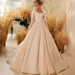 Flower Girl Dress Girls' First Communion Dress Party Dress Wedding Party Princess Sweet Christmas Carnival Ruched Solid Color Strapless Crew Neck White 4 years+