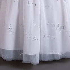 Flower Girl Dress Kid's Girls' Princess Dress Performance Wedding Party Elegant Beautiful Sequins Mesh Solid Color Sleeveless Crew Neck White Champagne 4 years+