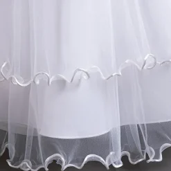 Flower Girl Dress Kid's Girls' Princess Dress Performance Wedding Party Elegant Beautiful Mesh Solid Color Sleeveless Crew Neck White Champagne 4 years+