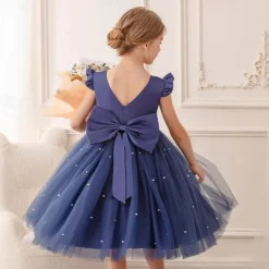 Flower Girl Dress Kid's Girls' Princess Dress Performance Wedding Party Elegant Beautiful Mesh Solid Color Sleeveless Crew Neck Light Pink Grey 4 years+