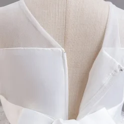 Flower Girl Dress Kid's Girls' Princess Dress Performance Wedding Party Elegant Beautiful Sequins Mesh Solid Color Sleeveless Crew Neck Light Pink White 4 years+