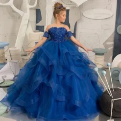 Flower Girl Dress Kid's Girls' Princess Dress Performance Wedding Party Elegant Beautiful Mesh Solid Color Sleeveless Off Shoulder Light Pink Wine Red 4 years+