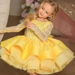 Flower Girl's Dress Kids Girls' Party Dress Solid Color Sleeveless Performance Mesh Princess Sweet Mesh Mid-Calf Sheath Dress Tulle Dress Summer Spring Fall 2-12 Years White Yellow Pink