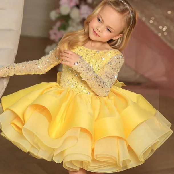 Flower Girl's Dress Kids Girls' Party Dress Solid Color Sleeveless Performance Mesh Princess Sweet Mesh Mid-Calf Sheath Dress Tulle Dress Summer Spring Fall 2-12 Years White Yellow Pink