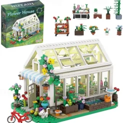 Flower House Building Block for Adults Garden Architecture Building Toy Greenhouse Model Building Set Garden Glass House Building Kit Christmas & Ideal Gift for Kids 12 (688pcs)