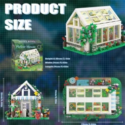 Flower House Building Block for Adults Garden Architecture Building Toy Greenhouse Model Building Set Garden Glass House Building Kit Christmas & Ideal Gift for Kids 12 (688pcs)