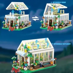 Flower House Building Block for Adults Garden Architecture Building Toy Greenhouse Model Building Set Garden Glass House Building Kit Christmas & Ideal Gift for Kids 12 (688pcs)