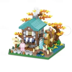 Flower Treehouse Micro Mini Blocks Building Sets for Adults Tree and Plants Christmas Atmosphere Modle Kit Creative DIY Gift for Kids