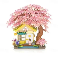 Flower Treehouse Micro Mini Blocks Building Sets for Adults Tree and Plants Christmas Atmosphere Modle Kit Creative DIY Gift for Kids