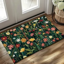 Flowers Doormat Floor Mats Washable Rugs Kitchen Mat Non-Slip Oil Proof Rug Indoor Outdoor Mat Bedroom Decor Bathroom Mat Entrance Rug