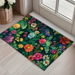 Flowers Doormat Floor Mats Washable Rugs Kitchen Mat Non-Slip Oil Proof Rug Indoor Outdoor Mat Bedroom Decor Bathroom Mat Entrance Rug