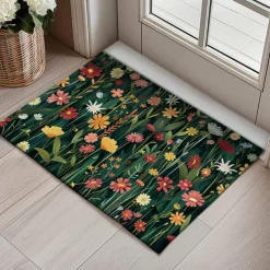 Flowers Doormat Floor Mats Washable Rugs Kitchen Mat Non-Slip Oil Proof Rug Indoor Outdoor Mat Bedroom Decor Bathroom Mat Entrance Rug