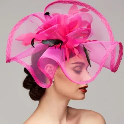 Flowers Feather Net Kentucky Derby Hat Fascinators Headpiece with Feather Floral 1PC Horse Race Ladies Day Melbourne Cup Headpiece dress to impress Race Day Dress 2025