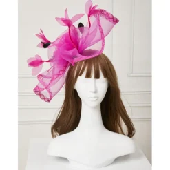 Flowers Feather Net Kentucky Derby Hat Fascinators Headpiece with Feather Floral 1PC Horse Race Ladies Day Melbourne Cup Headpiece dress to impress Race Day Dress 2025