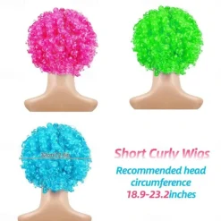Fluffy Colorful Afro Puff Wigs for Adults Men Women 70s 80s 90s Cosplay Stylish Carnival Party Costumes Clown Accessories