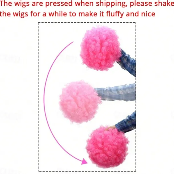 Fluffy Colorful Afro Puff Wigs for Adults Men Women 70s 80s 90s Cosplay Stylish Carnival Party Costumes Clown Accessories