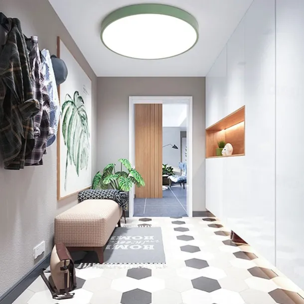 Flush Mount Ceiling Lighting Macaron 30cm Ceiling Light Flush Mount Chandelier Dimming Close to Ceiling Light Metal 3 Color Temperatures in One Acrylic Flush Mount,Metal Finish,Wet Location