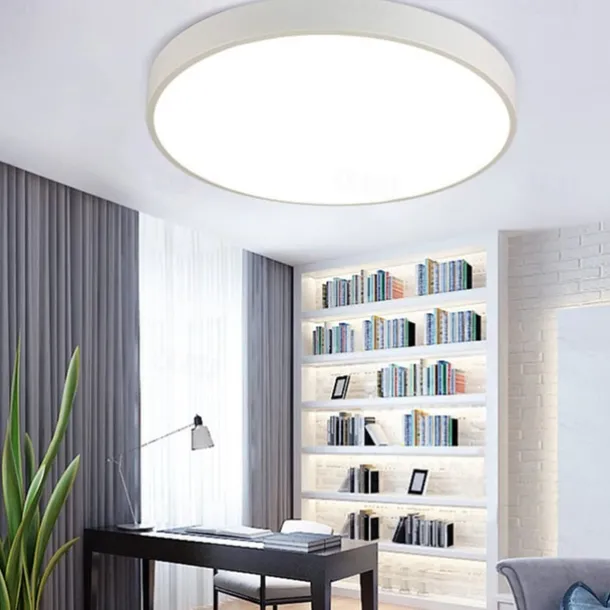 Flush Mount Ceiling Lighting Macaron 30cm Ceiling Light Flush Mount Chandelier Dimming Close to Ceiling Light Metal 3 Color Temperatures in One Acrylic Flush Mount,Metal Finish,Wet Location