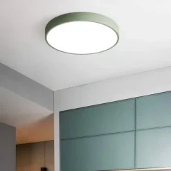 Flush Mount Ceiling Lighting Macaron 30cm Ceiling Light Flush Mount Chandelier Dimming Close to Ceiling Light Metal 3 Color Temperatures in One Acrylic Flush Mount,Metal Finish,Wet Location