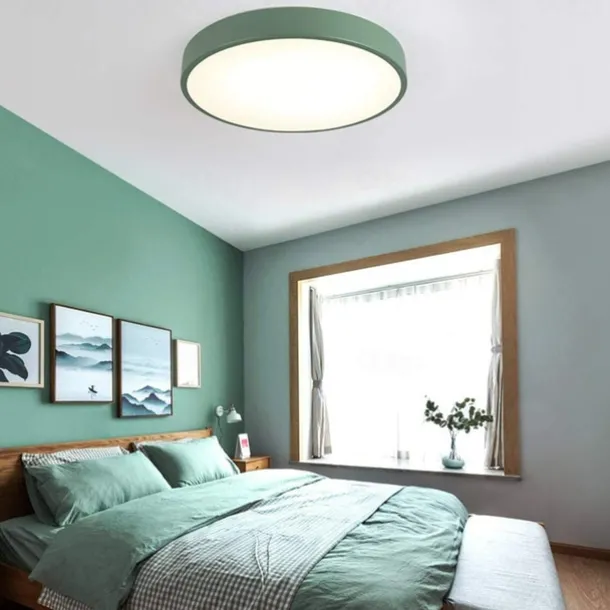 Flush Mount Ceiling Lighting Macaron 30cm Ceiling Light Flush Mount Chandelier Dimming Close to Ceiling Light Metal 3 Color Temperatures in One Acrylic Flush Mount,Metal Finish,Wet Location