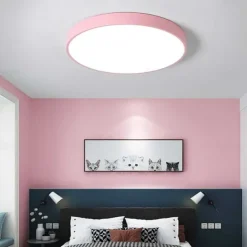 Flush Mount Ceiling Lighting Macaron 30cm Ceiling Light Flush Mount Chandelier Dimming Close to Ceiling Light Metal 3 Color Temperatures in One Acrylic Flush Mount,Metal Finish,Wet Location