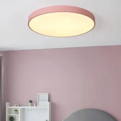 Flush Mount Ceiling Lighting Macaron 30cm Ceiling Light Flush Mount Chandelier Dimming Close to Ceiling Light Metal 3 Color Temperatures in One Acrylic Flush Mount,Metal Finish,Wet Location