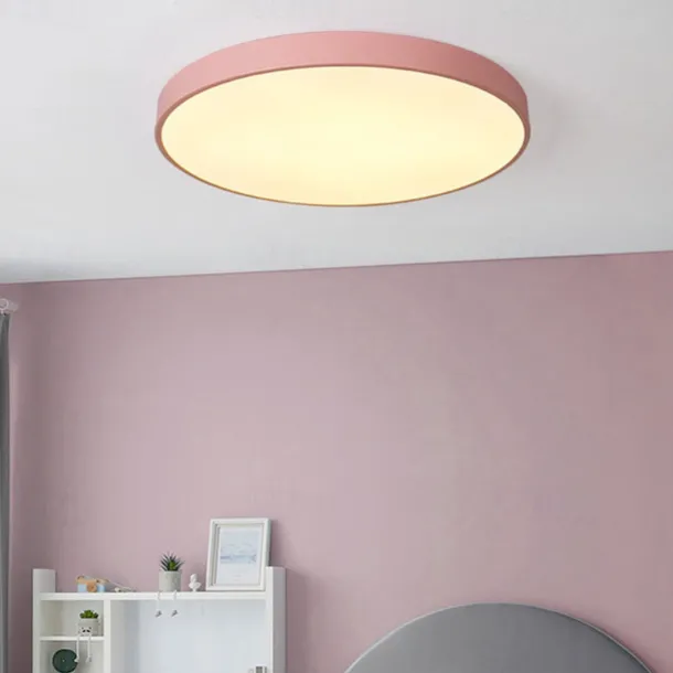 Flush Mount Ceiling Lighting Macaron 30cm Ceiling Light Flush Mount Chandelier Dimming Close to Ceiling Light Metal 3 Color Temperatures in One Acrylic Flush Mount,Metal Finish,Wet Location